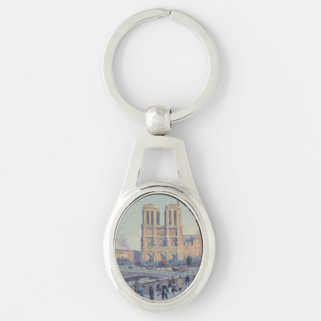 Porte-clés Cathédrale Notre-Dame Paris France Peinture classi (Devant)