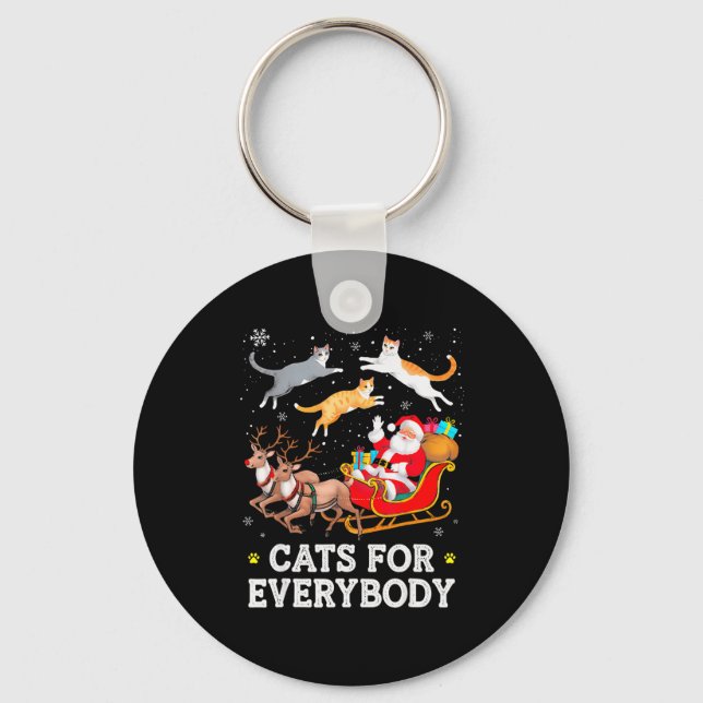 Porte-clés Cats For Everybody Christmas Cat Funny Xmas Women  (Recto)