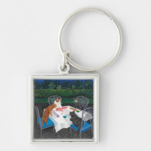 Porte-clés Cats Playing Mahjong