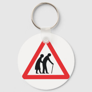 Porte-clés CAUTION Personnes ÂGÉES - VOYAGE UK