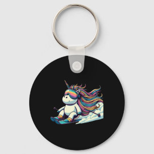 Porte-clés Cavalier de poudre arc-en-ciel Licorne alpine mign