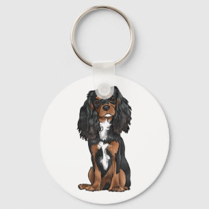 Porte-clés Cavalier King Charles Spaniel - Noir et Tan
