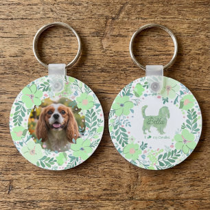 Porte-clés Cavalier King Charles Spaniel vert menthe personna
