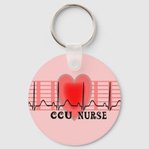 Porte-clés CCU Nurse Gift Ekg paper and Heart Design