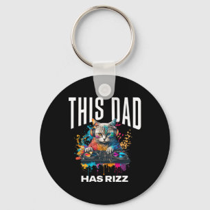 Porte-clés Ce papa a Rizz Cool Dj Cat Rizzler papa fête des p