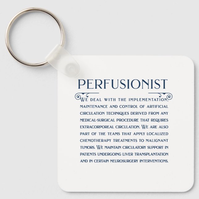 Porte-clés Ce que fait un perfusionniste (Recto)