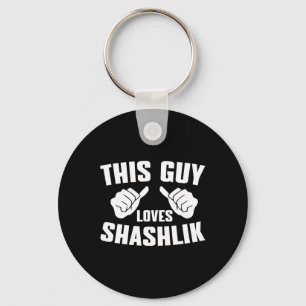 Porte-clés Ce type adore le Shashlik - Viande de tenue de BBQ