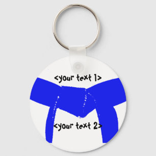 Porte-clés Ceinture bleu-clair d'arts martiaux