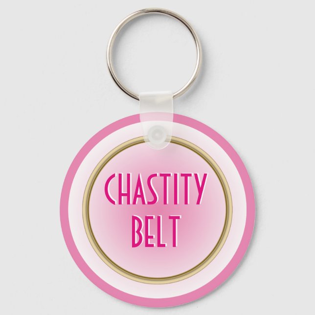 Porte-clés Ceinture de chasteté rose (Recto)
