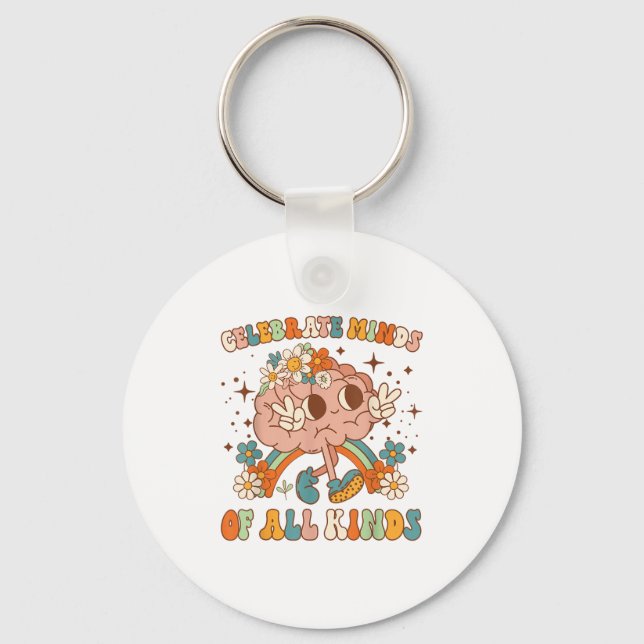 Porte-clés Celebrate Minds Of All Kinds Neurodiversity Mental (Recto)