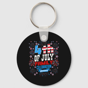 Porte-clés Célébration de famille du 4 juillet tenue assortie