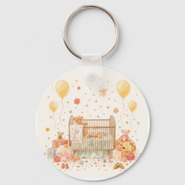 Porte-clés célébration du nouveau bébé (Recto)