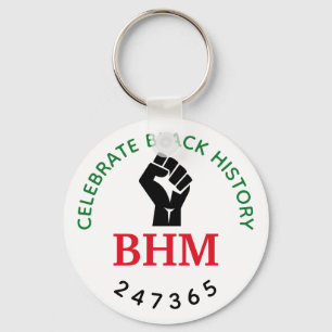Porte-clés Célébrer l'histoire des Noirs 24 7 365 Monogramme