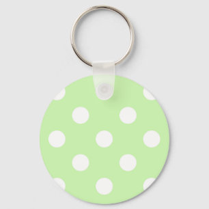 Porte-clés Céleri Vert Blanc Grand Motif Polka