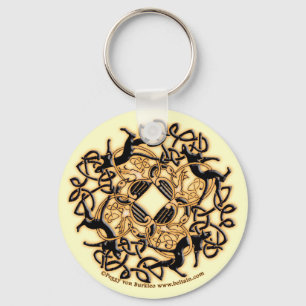 Porte-clés Céleste Knotwork Chats Porte - clé, Blanc