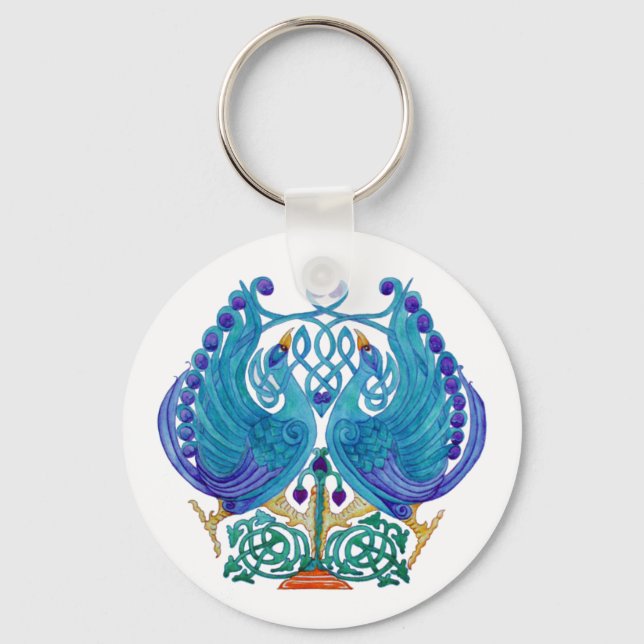 Porte-clés Celtic Peacocks Classic Button Porte - clé (Recto)