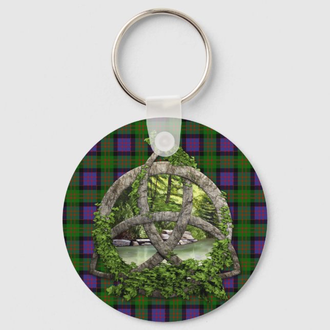 Porte-clés Céltic Trinity Knot Et Clan MacDonald Tartan (Recto)