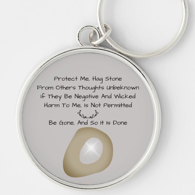 Porte-clés Céltic Witch Hag protection de pierre épée gris (Devant)