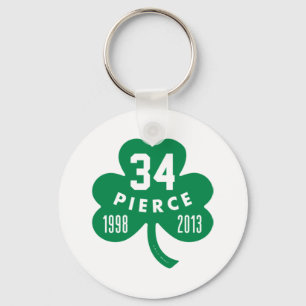 Porte-clés Celtics - Pierce 34 Retraité Numéro Clover (Vert)