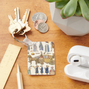 Porte-clés Cendrillon, Jouets en Papier de Poupées Victorienn