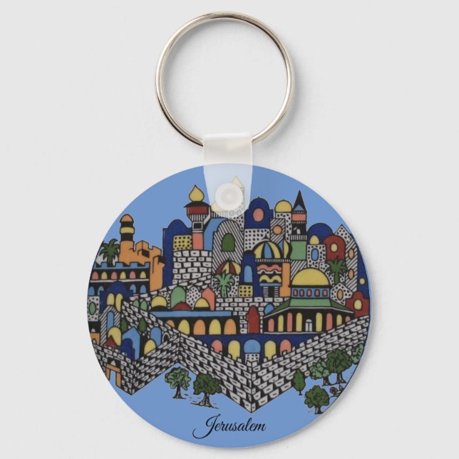 Porte-clés Céramique de Jérusalem colorée (Recto)