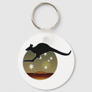 Porte-clés Cercle de clé de l'icône australienne Kangaroo