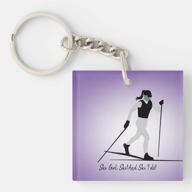Porte-clés Cercle de clé du skieur de fond (Devant)