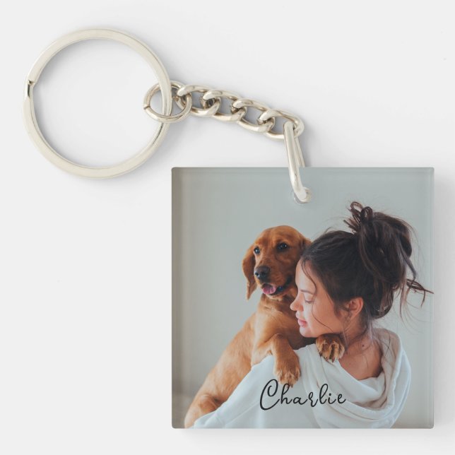 Porte-clés Cercle de clé photo personnalisée pour animal de c (Devant)