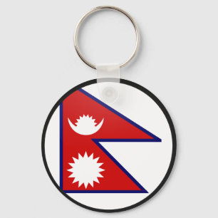 Porte-clés Cercle de drapeau de qualité du Népal