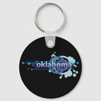 Porte-clés Cercle graphique bleu Oklahoma Porte - clé foncé
