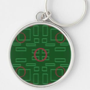 Porte-clés Cercle rouge sur Porte - clé géométrique vert