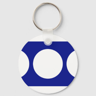 Porte-clés Cercles blancs en bleu