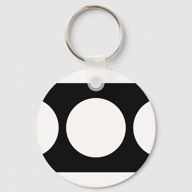 Porte-clés Cercles blancs sur noir (Recto)