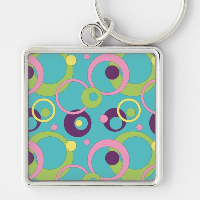 Porte-clés Cercles Bleus Funky (Devant)