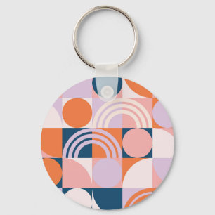 Porte-clés Cercles du milieu du siècle : Motif géométrique
