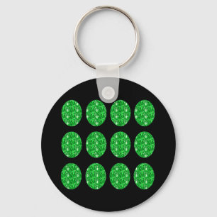 Porte-clés Cercles Verts Pailletés Sur Fond Noir