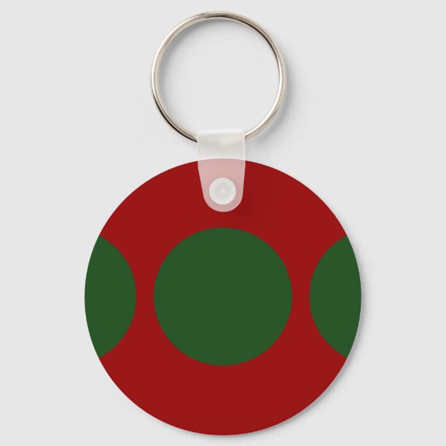 Porte-clés Cercles verts sur Porte - clé rouge (Recto)