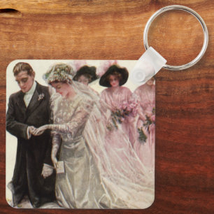 Porte-clés Cérémonie de mariage victorien vintage de la marié