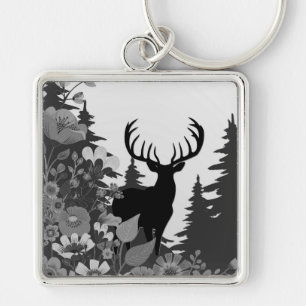 Porte-clés Cerf avec grand rack hors forêt