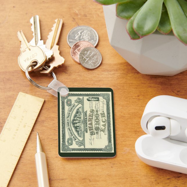 Porte-clés Certificat de Stock de capital vintage Business Fi (Bureau)