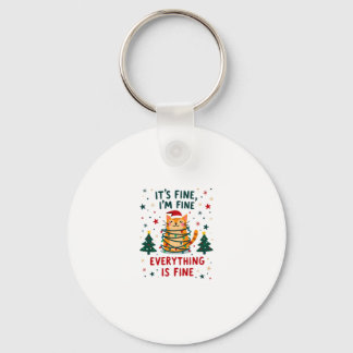 Porte-clés C'est Bien Je Suis Fin Tout Va Bien Xmas Cat Chr