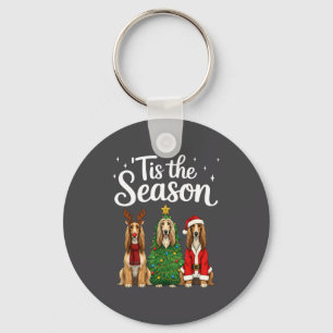 Porte-clés C'est la saison Afghan Hound Noël Santa Chien Lo