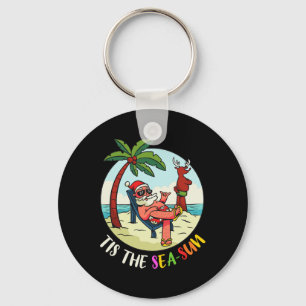 Porte-clés C'est l'été de Noël drôle de Santa Beach