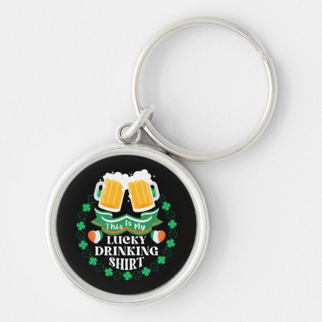Porte-clés C'est ma Saint-Patrick de bière chanceuse (Devant)