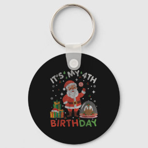 Porte-clés C'est mon 4ème anniversaire - drôle de Noël Santa