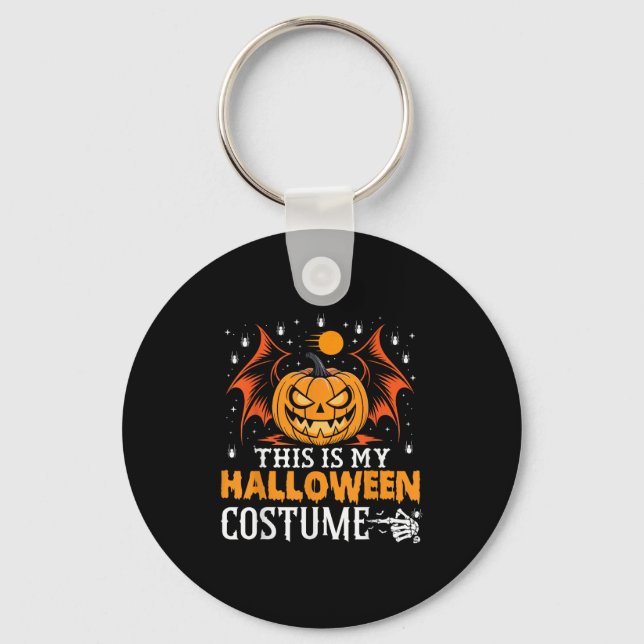 Porte-clés C'Est Mon Costume D'Halloween Citrouille Drôle (Recto)