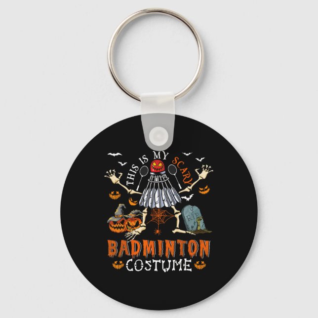 Porte-clés C'Est Mon Costume D'Halloween Inquiète Badminton (Recto)