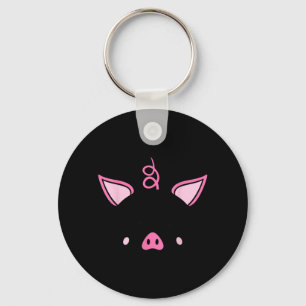 Porte-clés C'est Mon Costume D'humain Je Suis Un Cochon Visag