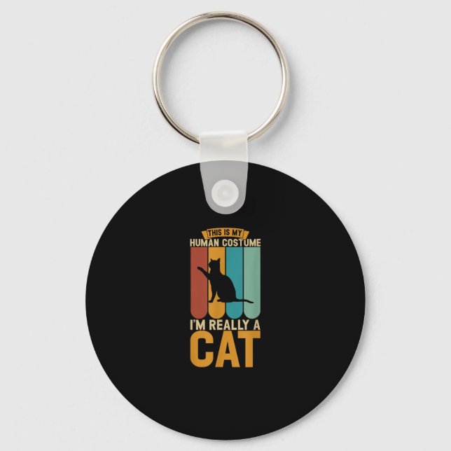 Porte-clés C'est mon costume humain je suis vraiment un chat (Recto)