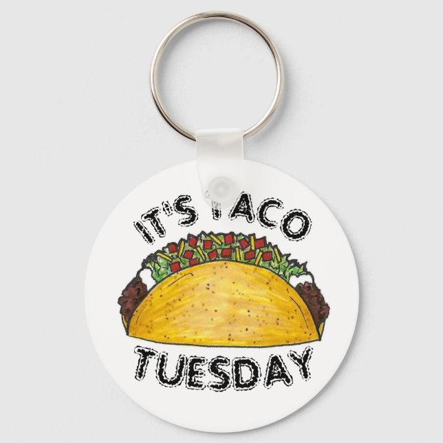 Porte-clés C'est Taco mardi Mexicain Food Hard Shell Tacos (Recto)